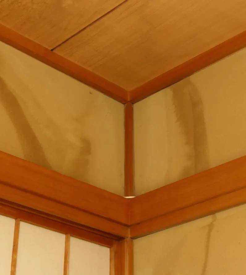 株式会社 ヨシダ建装 室内の側面や天井に雨染みがある